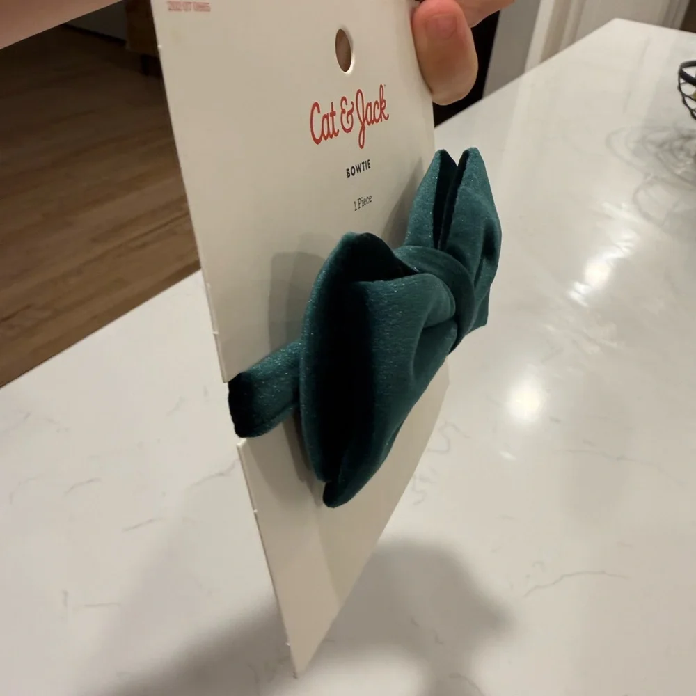 Cat & Jack Velvet Teal Bowtie for Kids